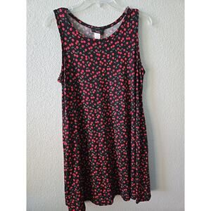 Discreet Sleeveless Cherry Nighty NightGown XL Poly Spandex Soft Flowy Loose USA